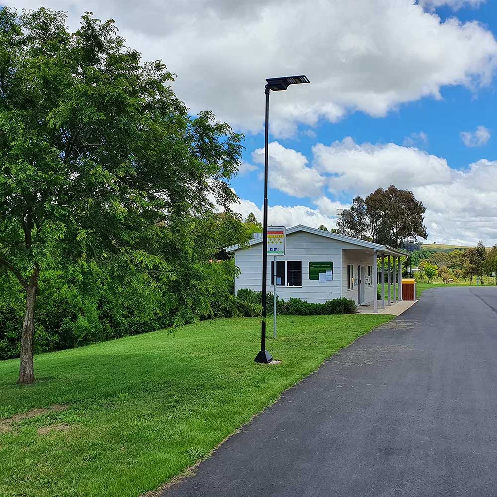 Solar blade lights Caravan Park