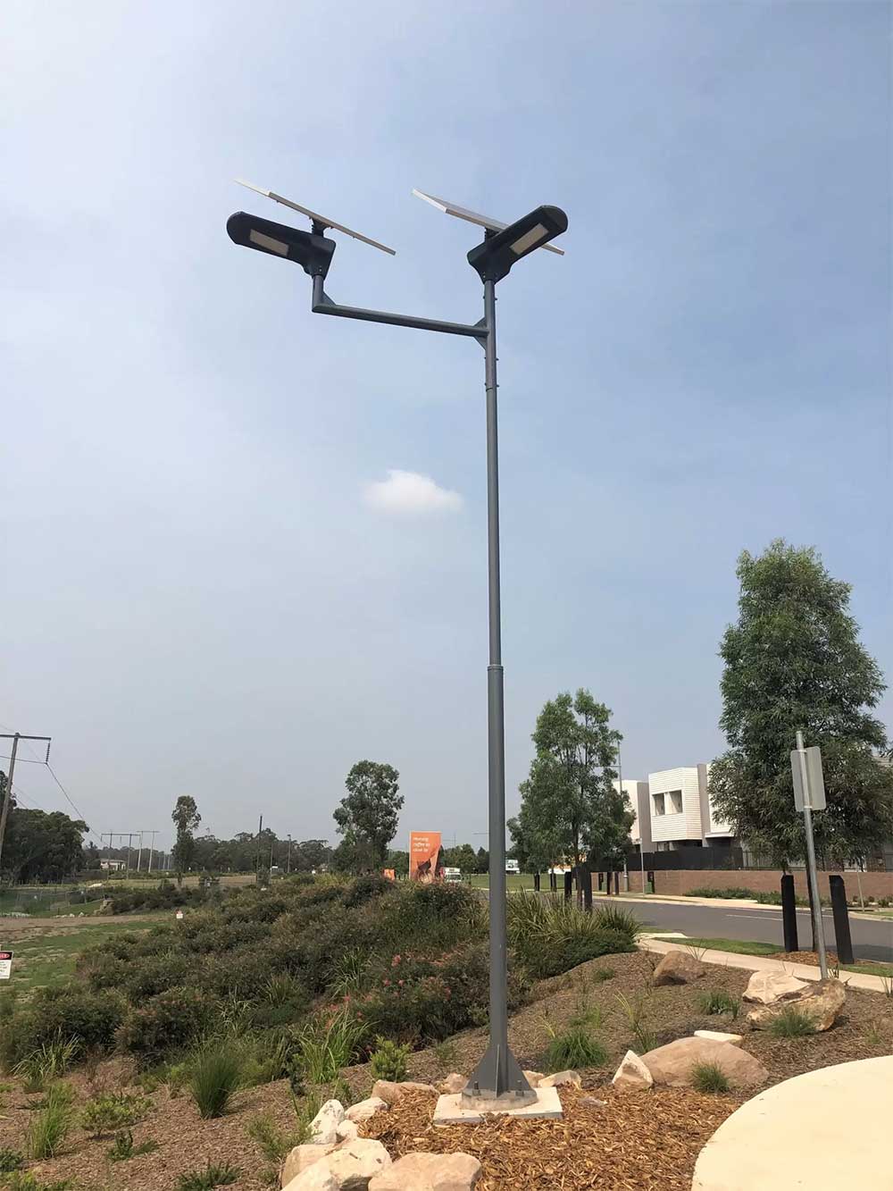 Semi intergrated solar street lights at Park