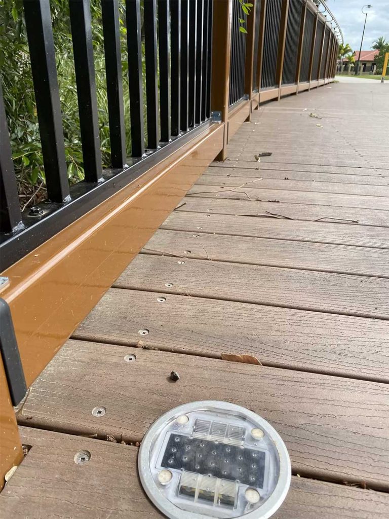 Solar flush mounted walkway light City Council